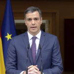 El presidente del Gobierno, Pedro Sánchez, este lunes en Moncloa.