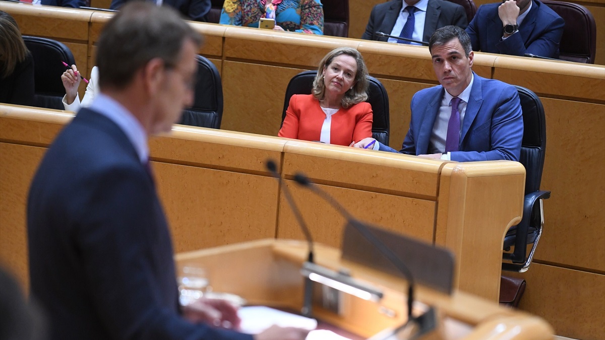 Sánchez y Feijóo en el Senado