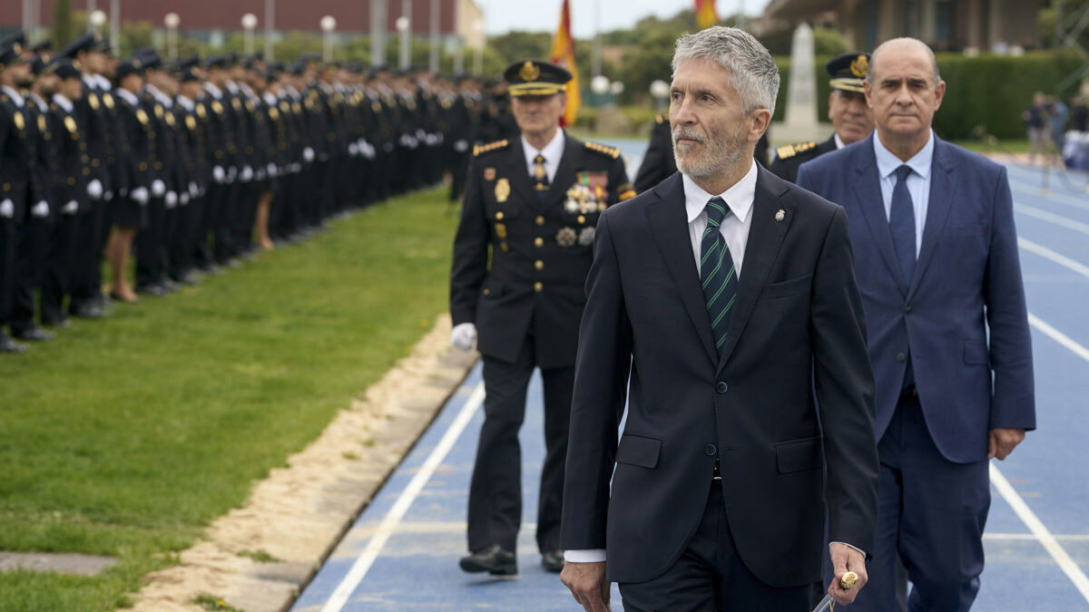 El Ministerio del Interior, Fernando Grande-Marlaska, en un acto institucional de la Policía Nacional