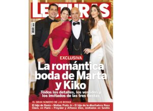 La boda de Kiko Matamoros y Marta López Álamo en la portada de la revista Lecturas del 5 de junio de 2023