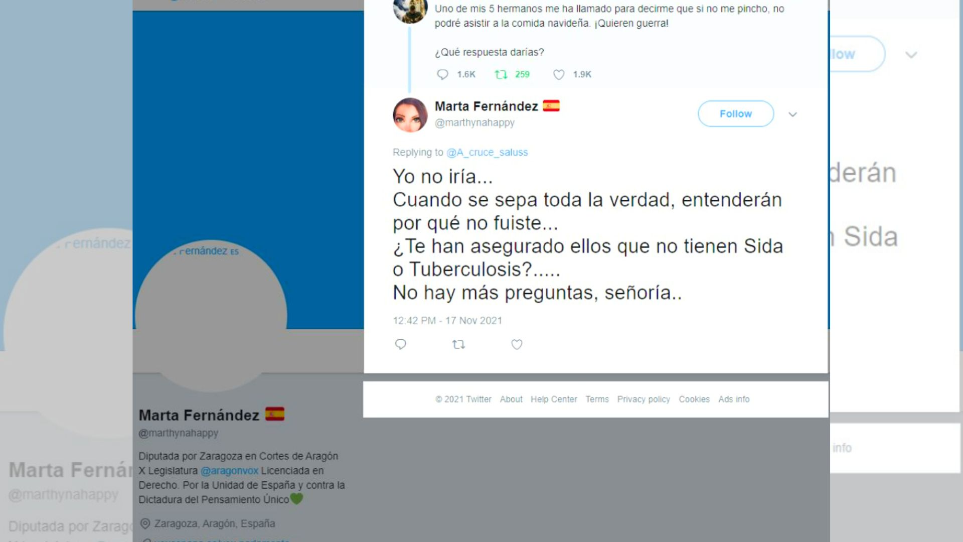 La nueva presidenta de Vox de la Asamblea de Baleares borra su Twitter (y un usuario lo recupera)