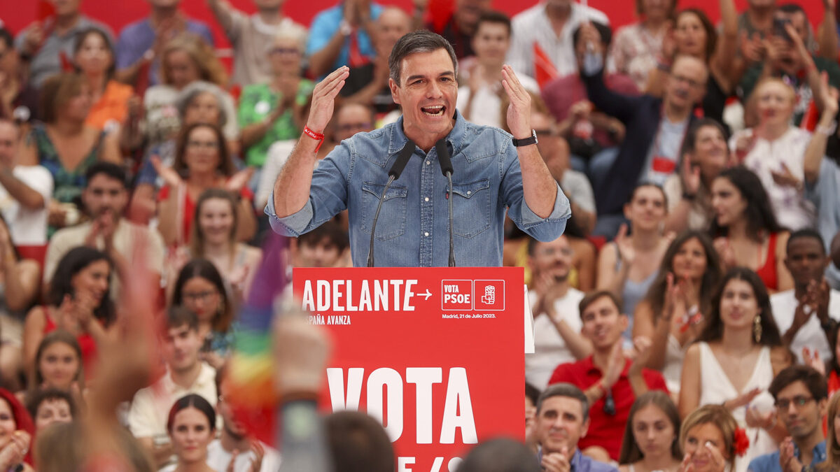 El candidato a la presidencia del Gobierno, Pedro Sánchez