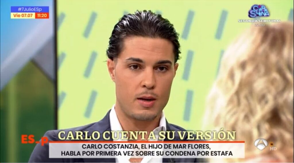 Carlo Costanzia, hijo de Mar Flores, entrevistado en Espejo Público