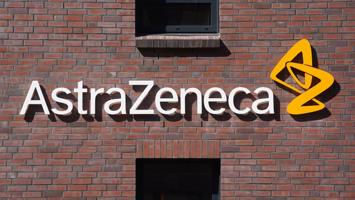 Vista del logotipo corporativo de la empresa farmacéutica Astrazeneca