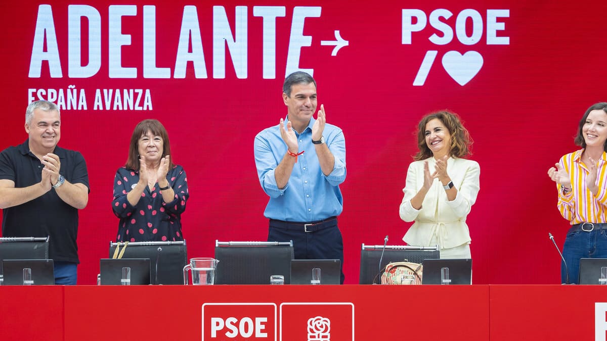 El presidente del Gobierno en funciones, Pedro Sánchez, este lunes en la ejecutiva del PSOE.