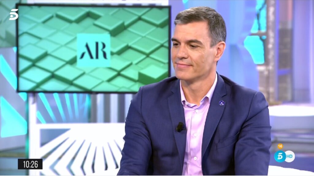 Pedro Sánchez durante su entrevista en El programa de Ana Rosa