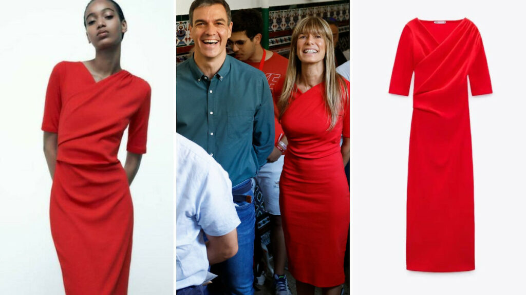 Begoña Gómez y su vestido rojo de Zara.