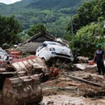 Destrozos causados por las lluvias en Corea del Sur
