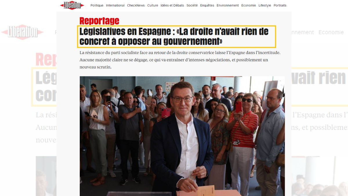 'Libération', sobre las elecciones del 23-J