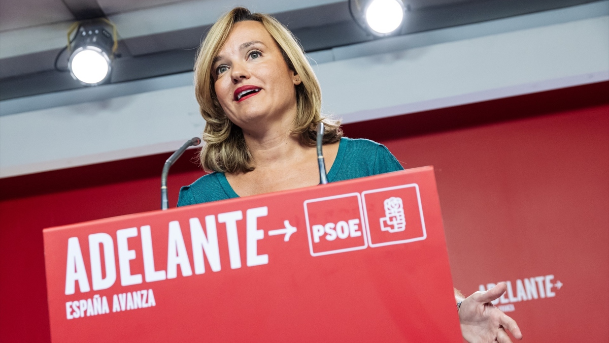 La portavoz de la CEF y ministra de Educación y FP, Pilar Alegría, ofrece una rueda de prensa tras la reunión de la Comisión Ejecutiva Federal del PSOE