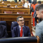 (I-D) Luis Planas, Félix Bolaños y Gabriel Rufián, en el Congreso.