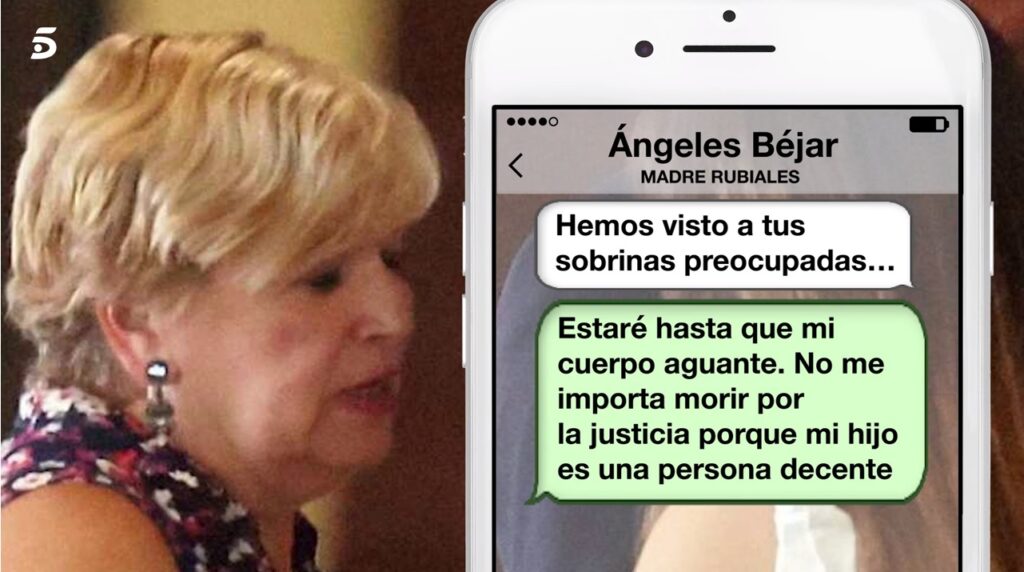 La madre de Luis Rubiales, Ángeles Béjar, dice que seguirá en huelga de hambre y que no le importa morir