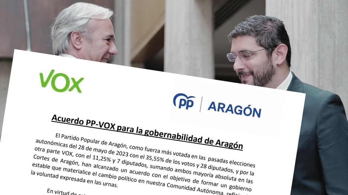PP y Vox firman su acuerdo en Aragón: "Compromiso absoluto contra la violencia machista"