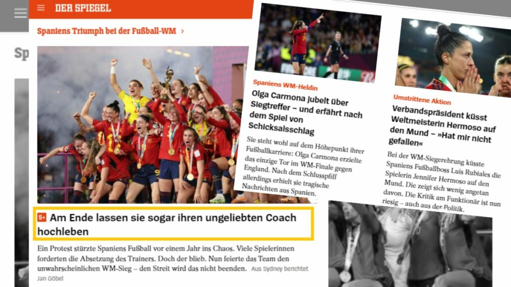 Noticia sobre la Selección española femenina, campeona del Mundial, en 'Der Spiegel'
