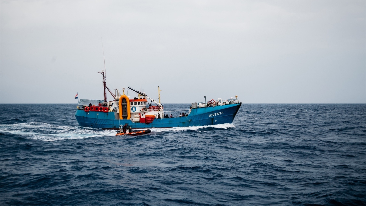 Operación de rescate de migrantes en el mar Mediterráneo