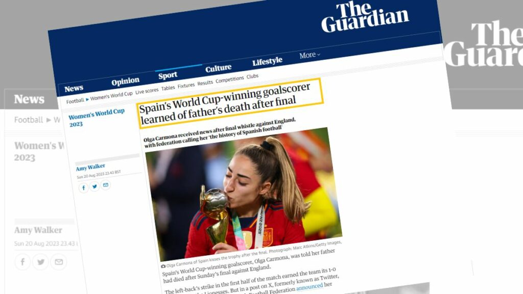Noticia sobre Olga Carmona en 'The Guardian'
