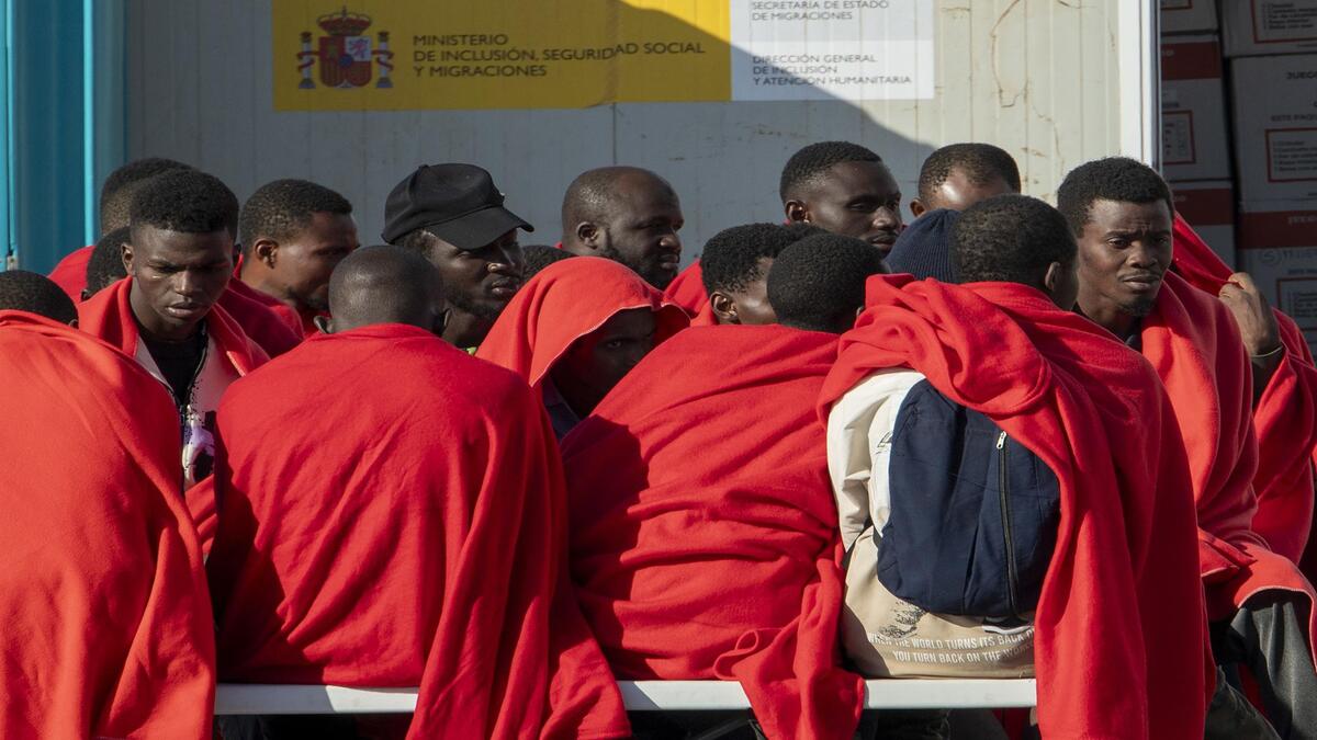 Un grupo de inmigrantes, a su llegada a Islas Canarias