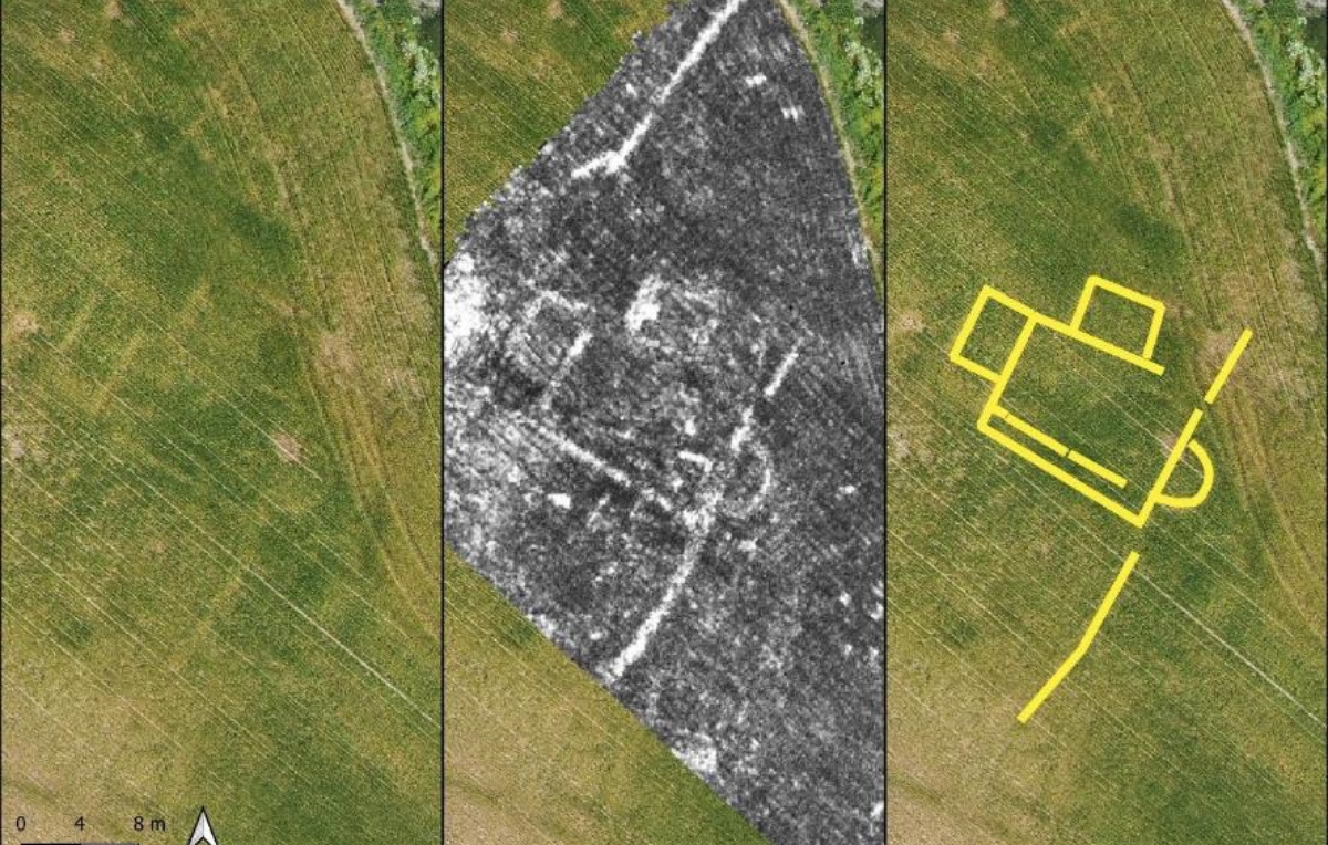 Fotografía aérea, prospección geofísica y planimetría de la iglesia visigoda de Olmillos de Sasamón