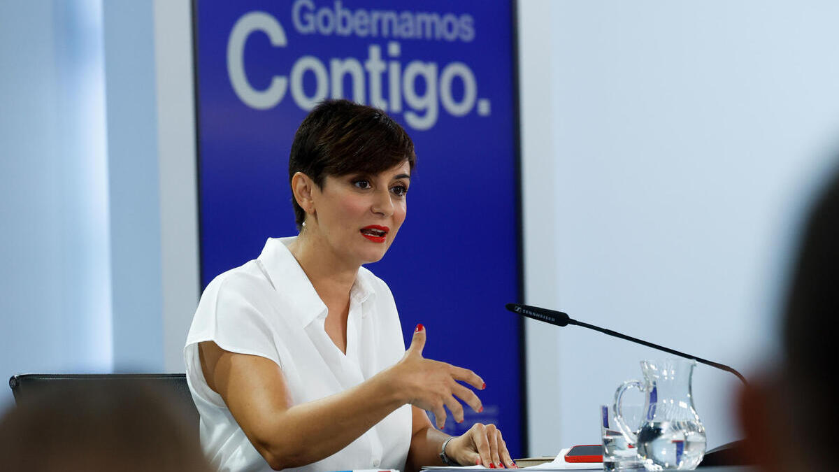 La portavoz del Gobierno en funciones, Isabel Rodríguez, este martes.