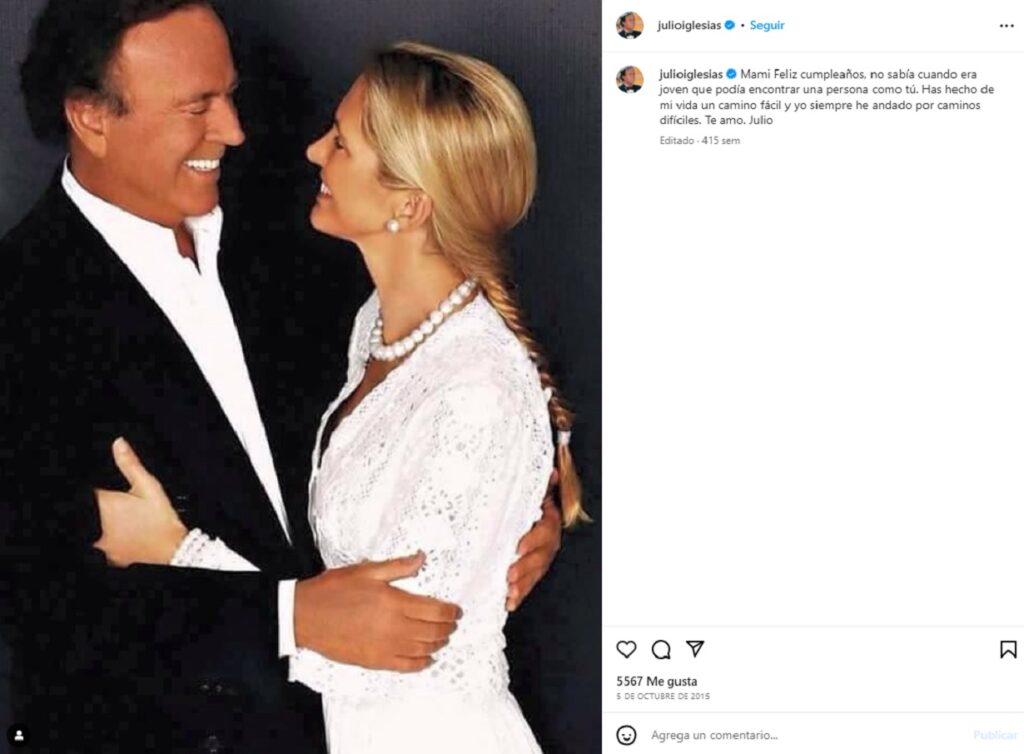 Julio Iglesias y Miranda Rijnsburger llevan 33 años juntos