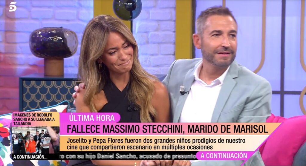 María Verdoy rompe a llorar al hablar de la muerte de Massimo Stecchini, marido de Marisol
