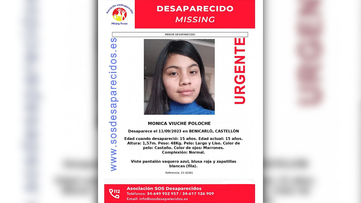 Mónica Viuche, la menor que corre peligro tras su desaparición en Castellón