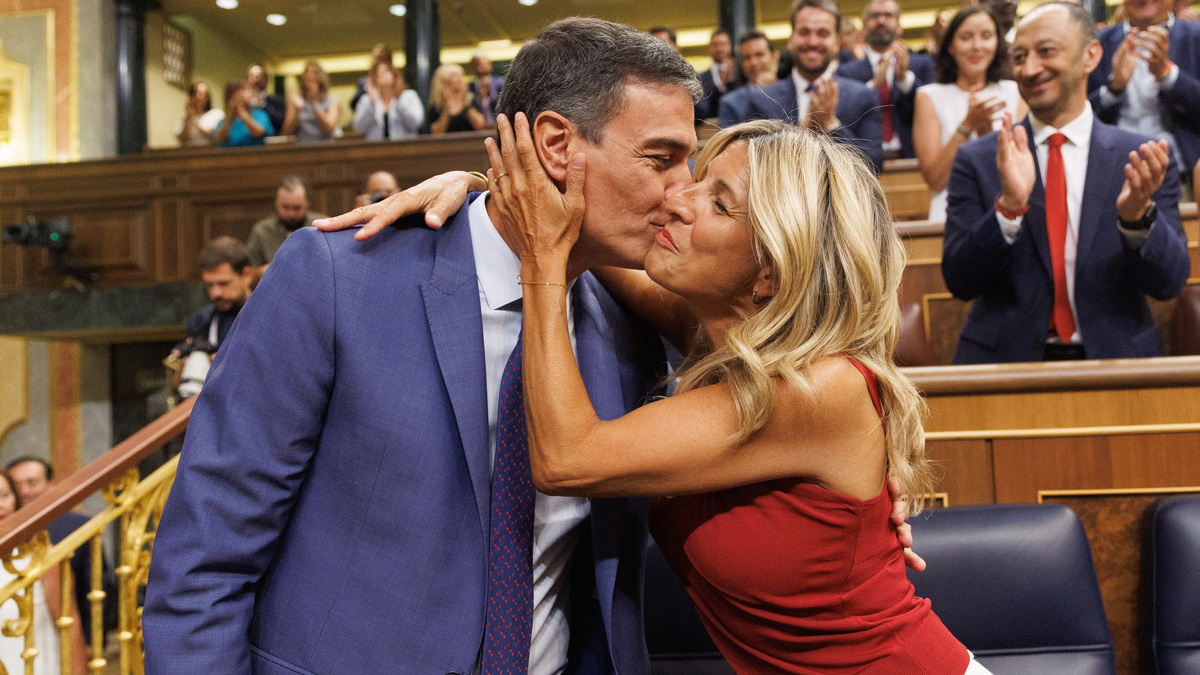 Pedro Sánchez y Yolanda Díaz en el Congreso el pasado 17 de agosto.