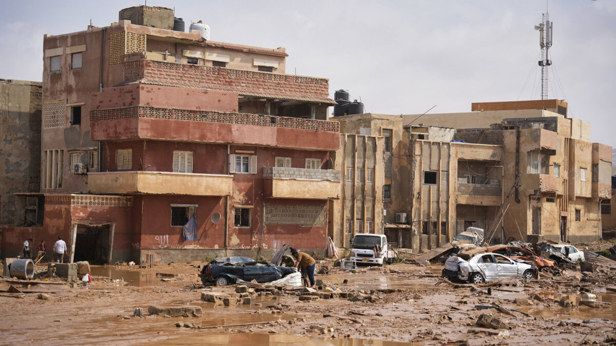 Los destrozos en la ciudad de Derna (Libia)