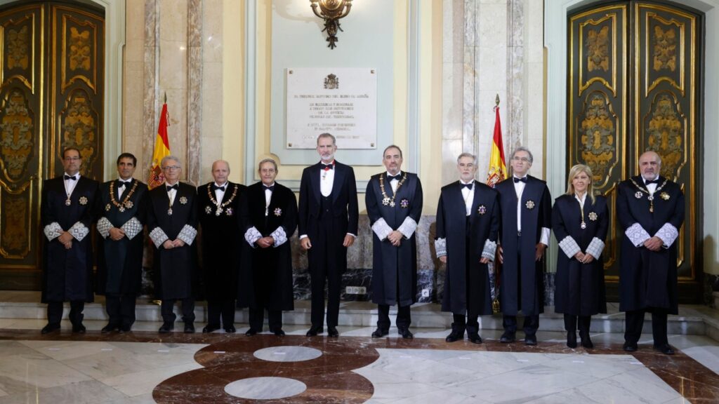 El rey Felipe VI a su llegada para presidir el acto de apertura del Año Judicial