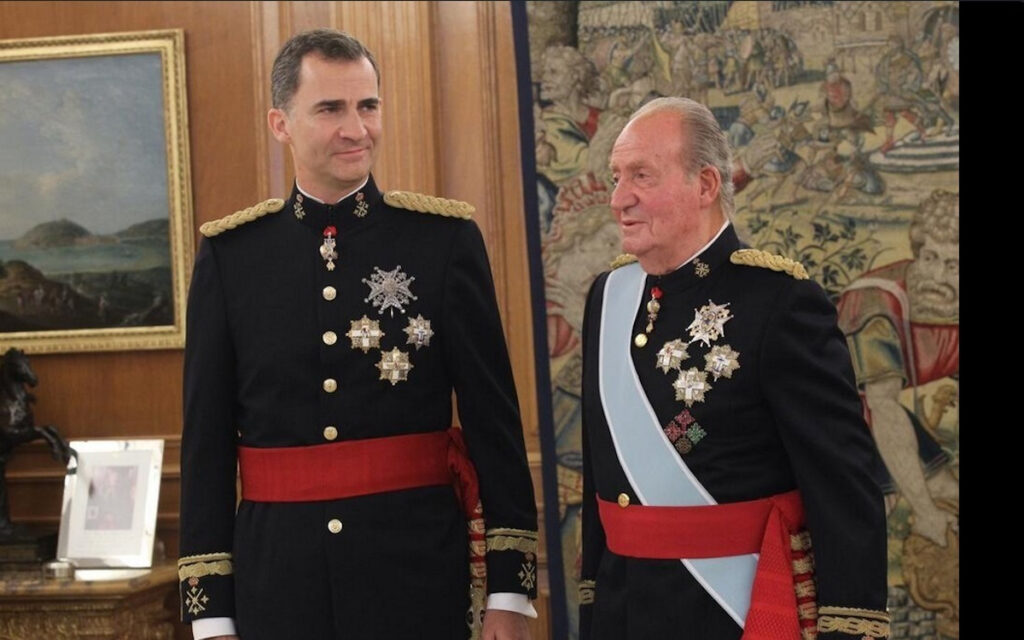 El rey Felipe y el rey Juan Carlos