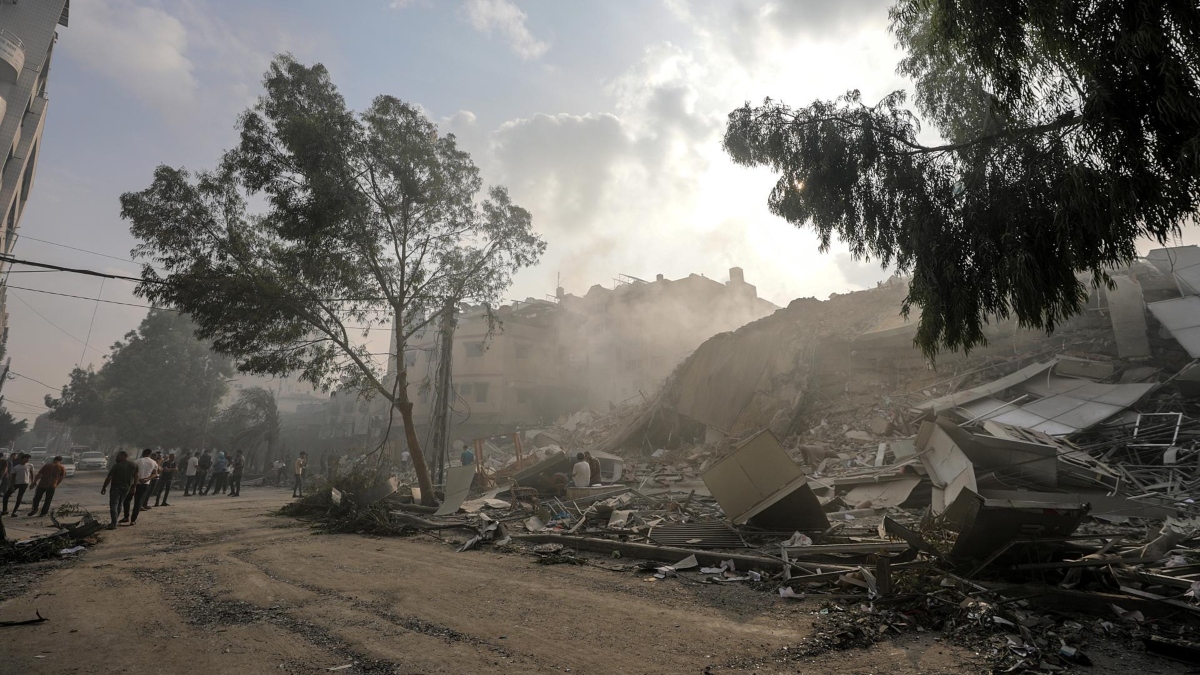 Un edificio destruido en Gaza