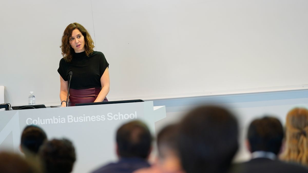 Isabel Díaz Ayuso en su visita a la Columbia Business School