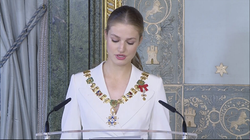 La princesa Leonor pronuncia su discurso en la jura de la Constitución