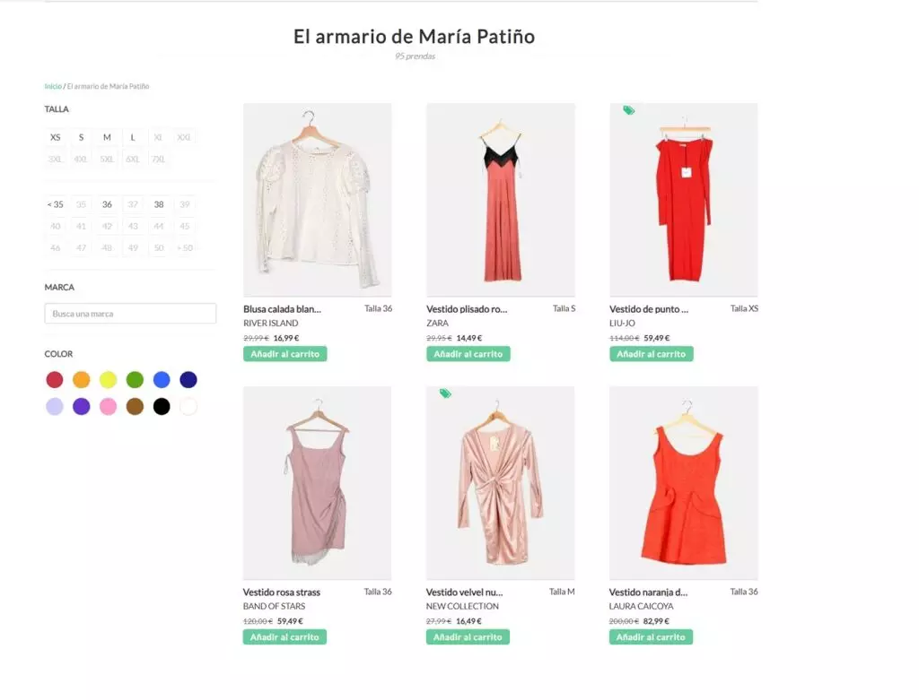 María Patiño vende su ropa en Internet
