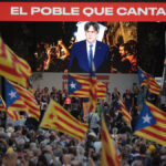 El expresidente de la Generalitat Carles Puigdemont, durante el acto del sexto aniversario del 1-O