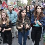 Ione Belarra en la manifestación propalestina del domingo 15 de octubre