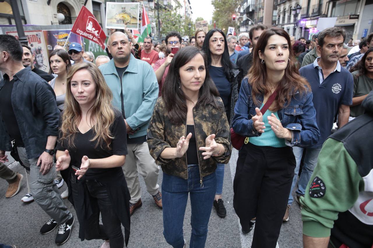 Ione Belarra en la manifestación propalestina del domingo 15 de octubre