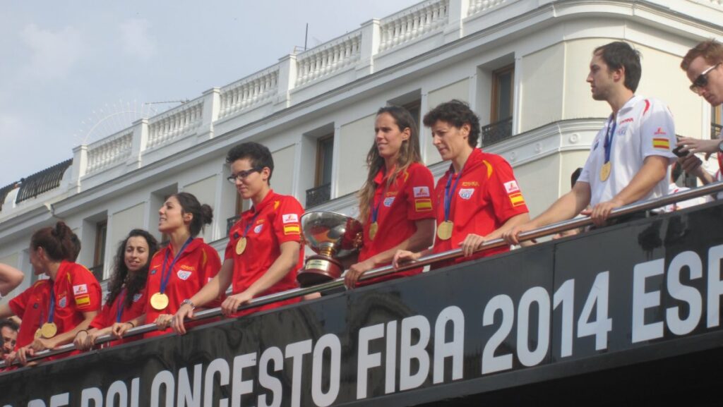 Elisa Aguilar con la Selección española en 2014