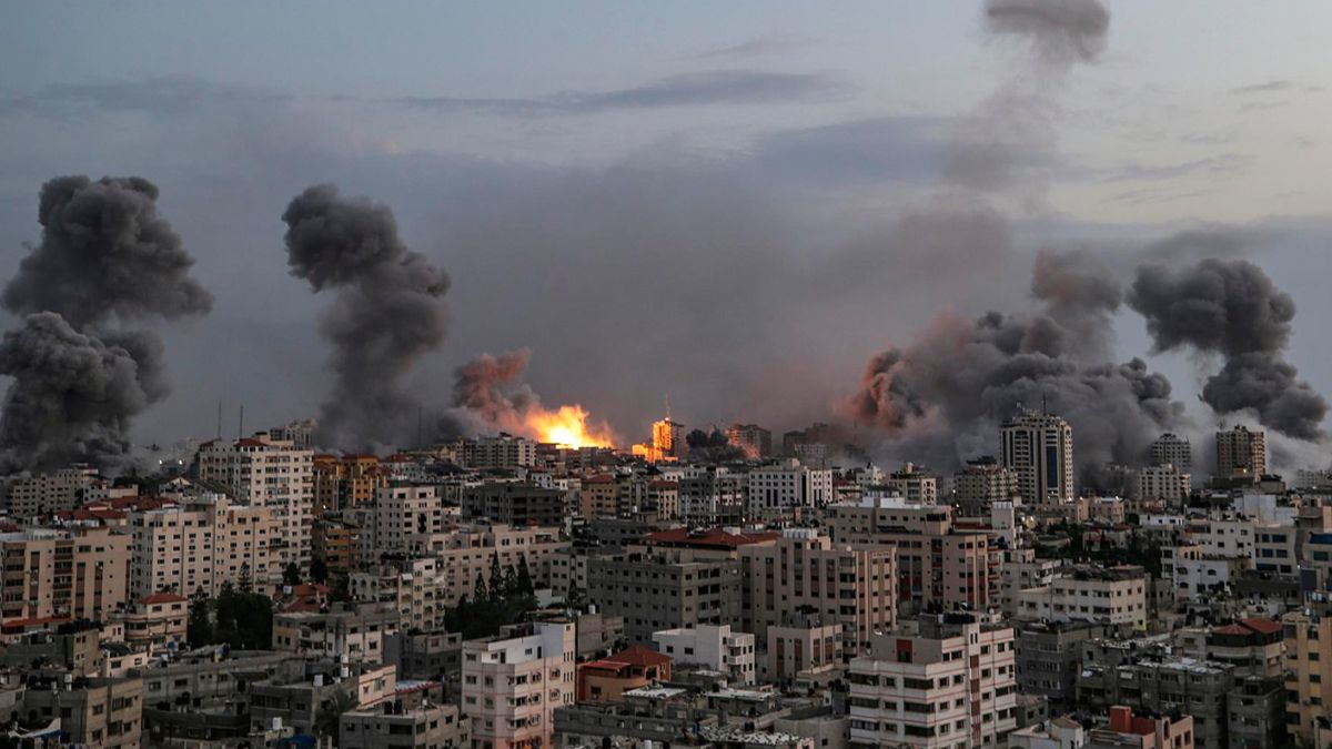 Uno de los bombardeos de Israel a la franja de Gaza (Palestina)