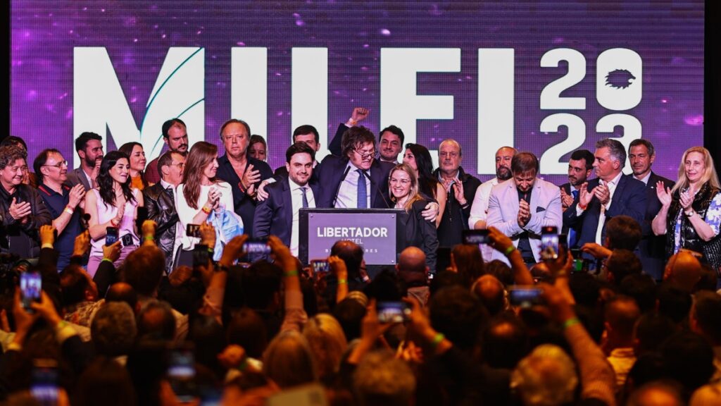 El candidato presidencial a Argentina Javier Milei 