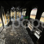 Estado en el que quedó el vagón de Metro de Madrid con la explosión de los patinetes