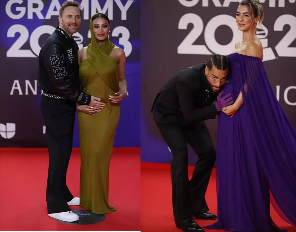David Guetta y su pareja, la modelo Jessica Ledon; y Maluma, con su novia Susana Gómez, las dos embarazadas