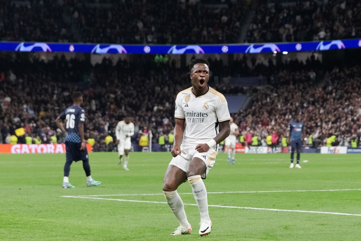 Vinicius Jr celebrando un gol del Real Madrid