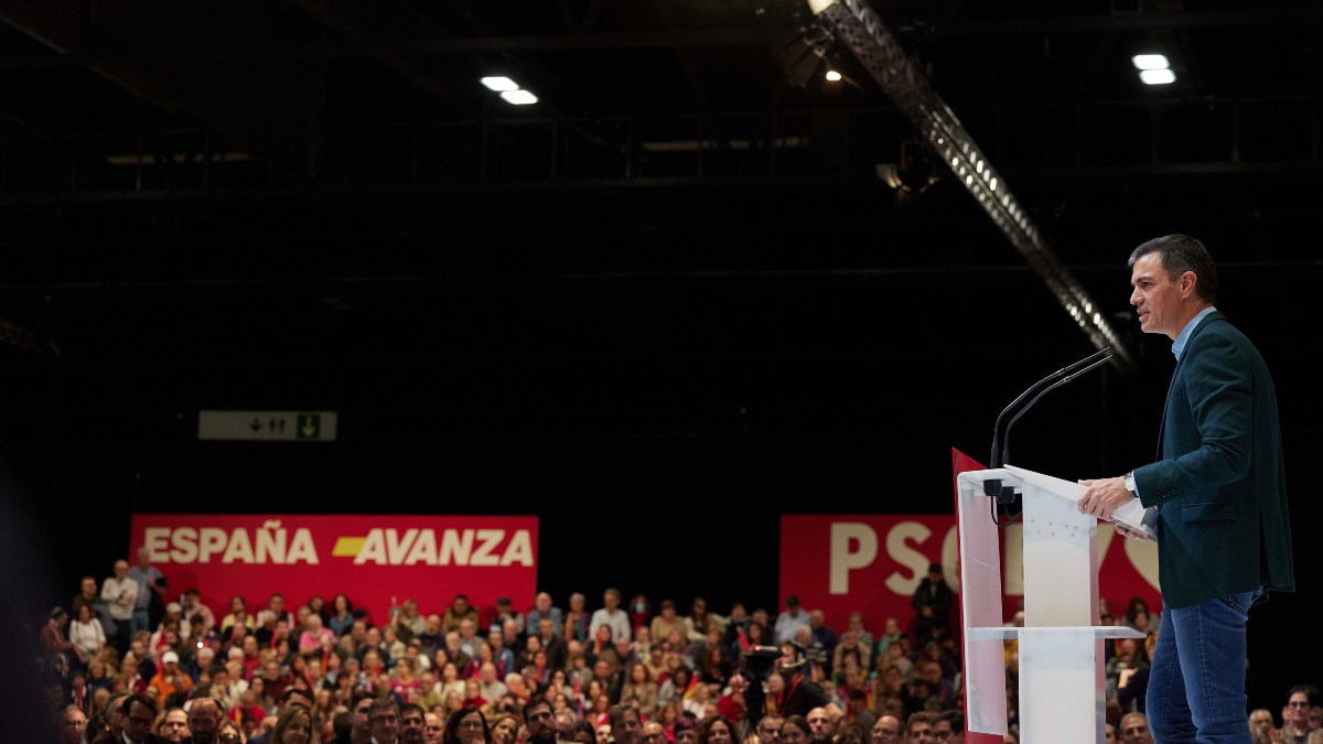 Pedro Sánchez en el mitin del PSOE en Ifema