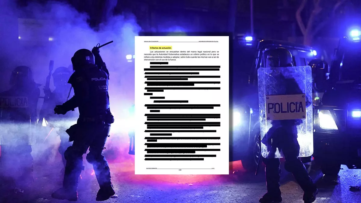 La orden figura en un manual de la Unidad de Intervención Policial, más conocidos como 'antidisturbios'