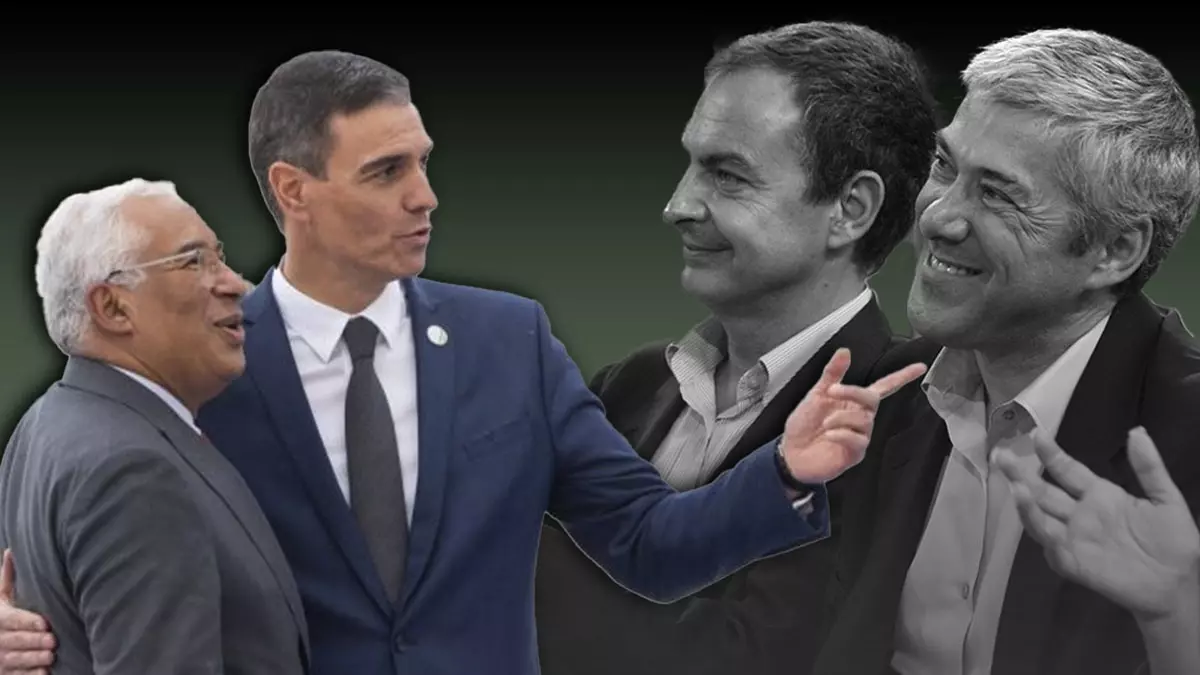 Pedro Sánchez y António Costa se 'enfrentan' a José Luis Rodríguez Zapatero y José Sócrates