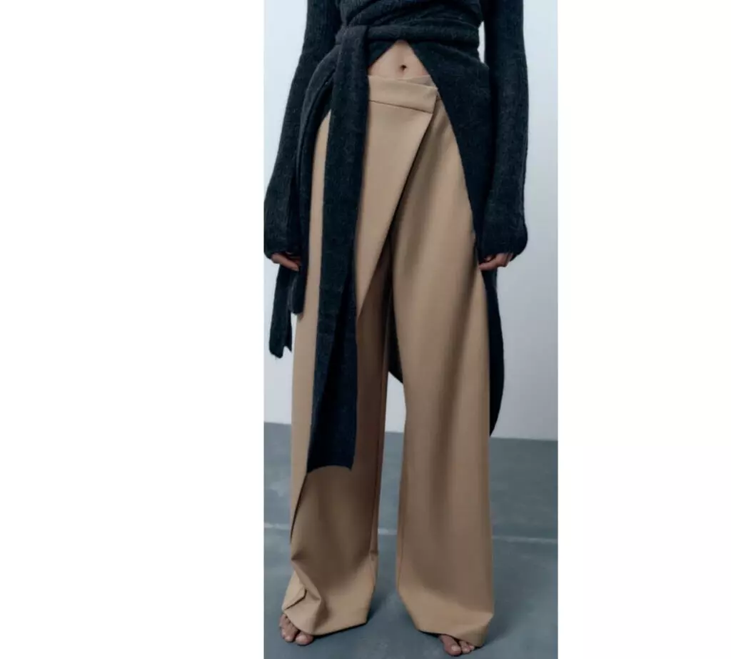 Pantalón ancho tipo pareo de Zara