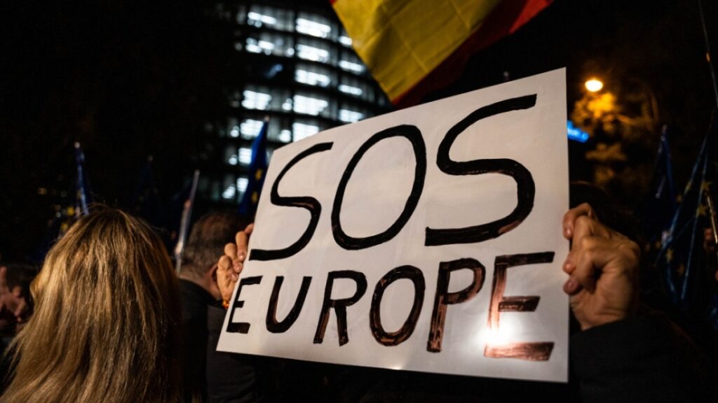 Una de las protestas contra el acuerdo del PSOE y Junts
