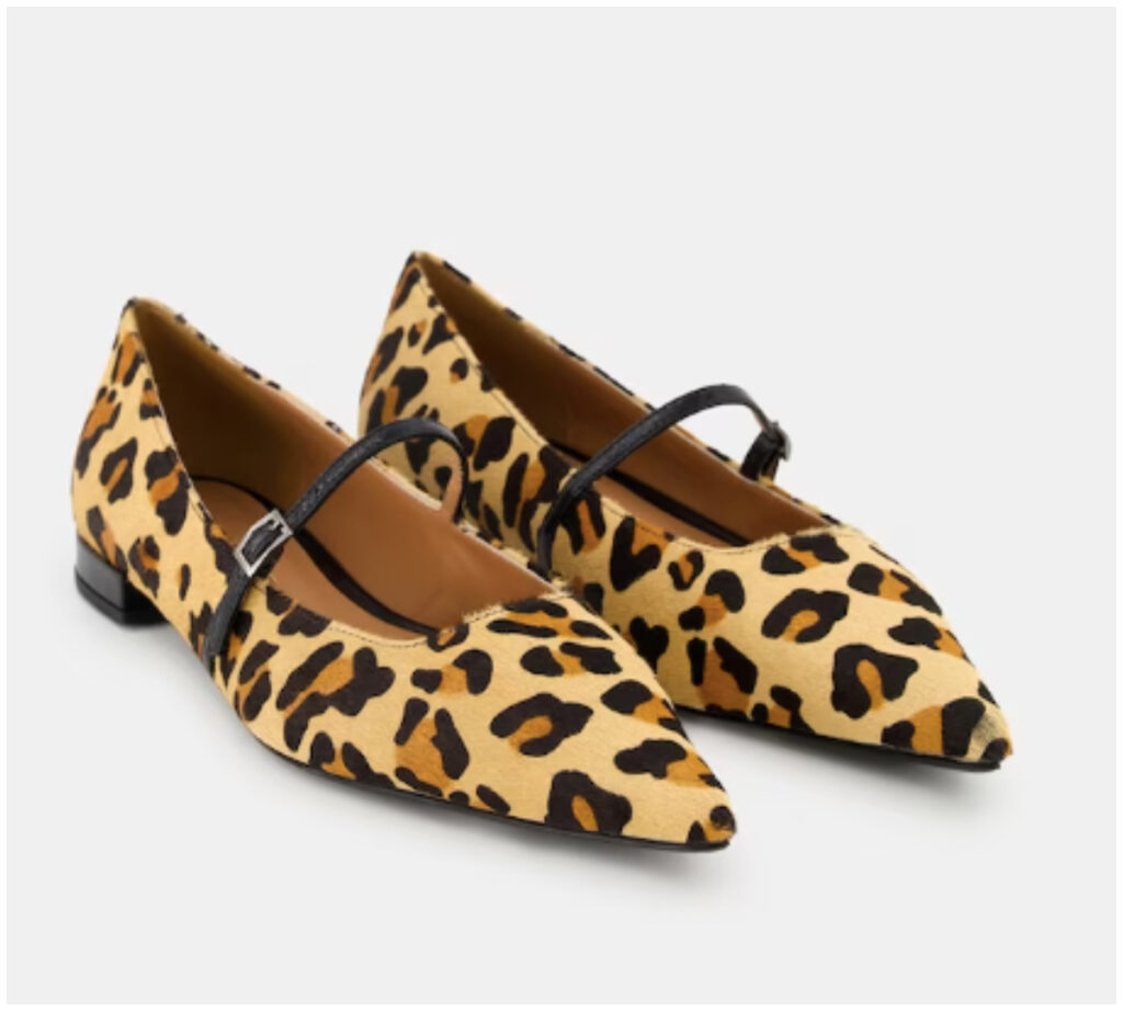 Zapatos de salón planos de leopardo