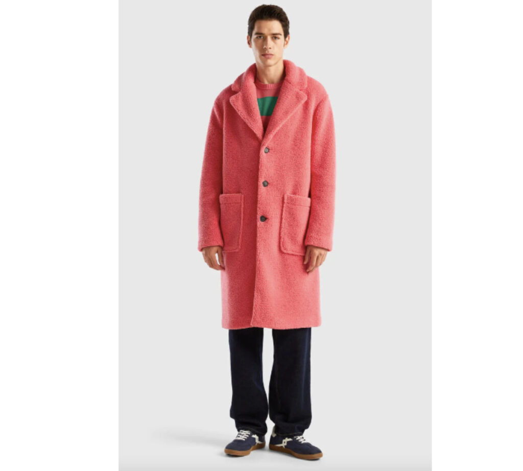 Los mejores abrigos de hombre: Abrigo de peluche de Benetton